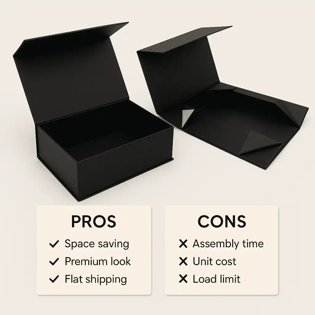 The Pros and Cons of Using Rigid Collapsible Boxes